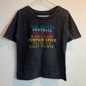Fall Leave Football Bonfires Rainy Days Tee Shirt